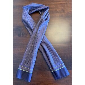 Vintage Purple Floral Stripe Oblong Scarf Lightweight Neck Scarf Preppy Academia